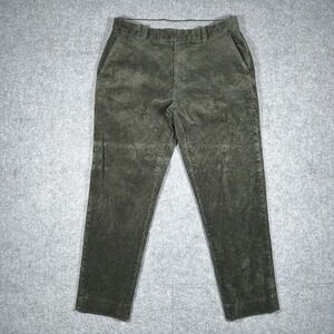 Brooks Brothers Corduroy Pants Men's Size‎ 34(32x28) Green Milano Fit Old Money